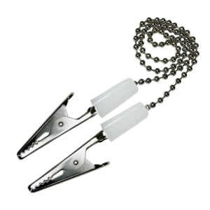 Bib Clips - Dental Napkin Bib Clips with Flexible Ball Chain - White