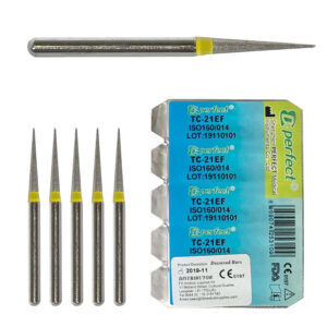 Dental Perfect Diamond Burs- Taper Conical End TC-21EF Extra Fine Grit - ISO: 160/014
