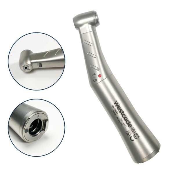 Fibre Optic Speed Increasing Contra Angle Handpiece 1:5 - LED 2 F2M183B WestCode 1 5 Speed Increasing Red Band Dental Handpiece .02
