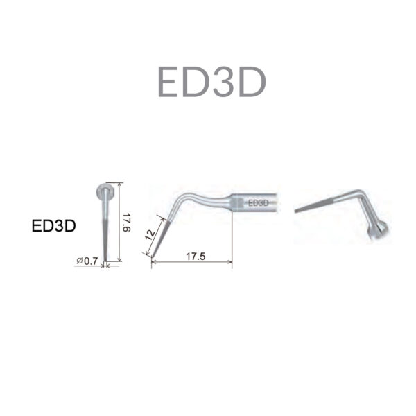 DTE Satelec Compatible Endodontic Ultrasonic Scaling Tip - ED3D 3 DTE ED3D Endo Ultrasonic Scaler Tip F2 Medical Supplies