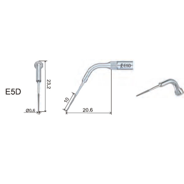 DTE Satelec Compatible Endodontic Scaling Tip - ED5D 5 DTE ED5D Ultrasonic Endo Tip Dimensions F2 Medical Supplies