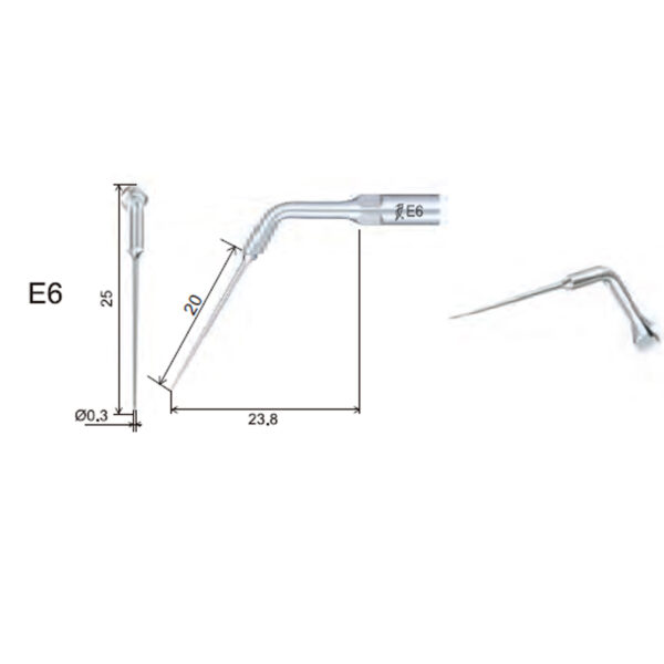 DTE ED6 Endodontic Ultrasonic Tip Dimensions F2 Medical Supplies