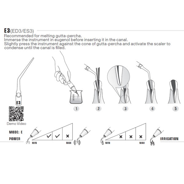 DTE Satelec Compatible Endodontic Ultrasonic Tip - ED3 5 DTE ED3 Ultrasonic Endo Tip Usage F2 Medical Supplies