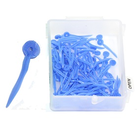 Plastic Wedges With Holes (100pcs)  - Blue - Super Small