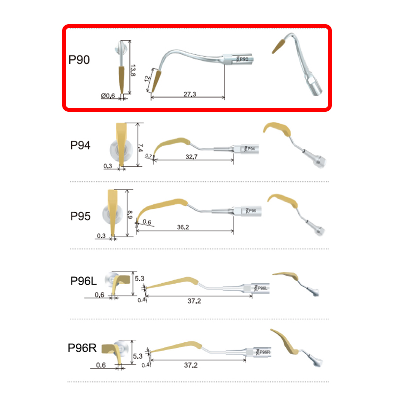 Woodpecker / EMS Compatible Implant Scaler Tip - P90