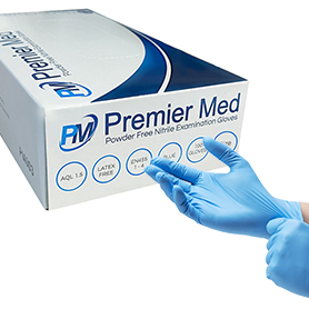 Blue Premier Med Nitrile Gloves (100) - SMALL