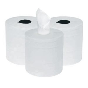White Centre Feed Rolls 6 Rolls Per Pack