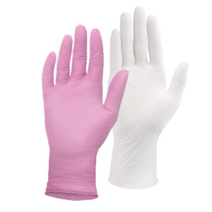 Pink / White Nitrile Gloves