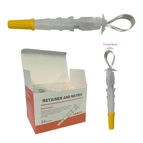 F2M320C Retainer Matrix Band Yellow Curved Wide with Wings