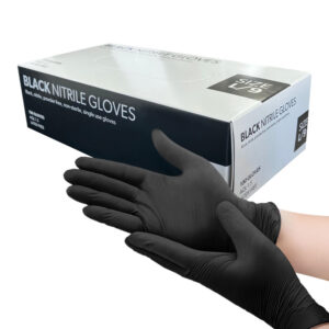 Unigloves Black Nitrile Gloves (100) - LARGE