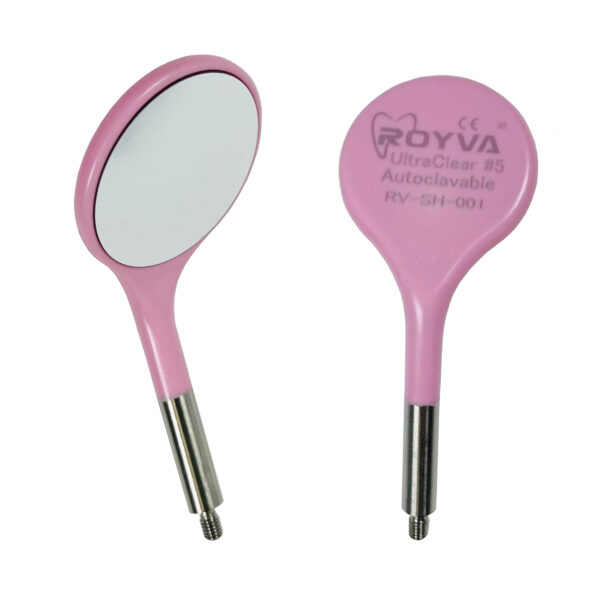 F2M338P Royva Pink Ultra Clear Dental Mirror Heads 12pcs .03