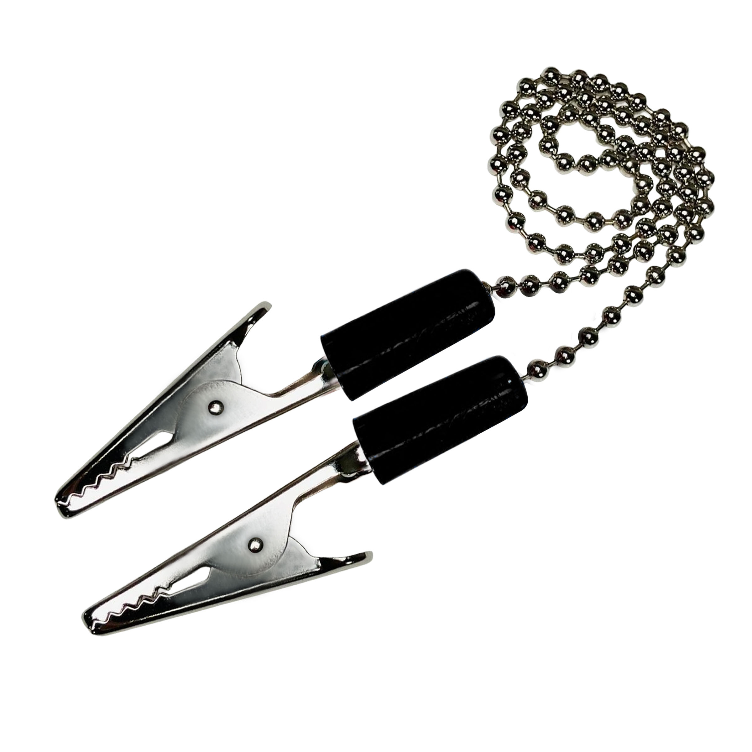 Bib Clips - Dental Napkin Bib Clips with Flexible Ball Chain - Black