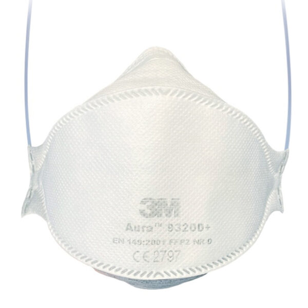 3M Aura 9320D+ Unvalved FFP2 Disposable Respirator Mask 1 3M Aura 9320D Plus Respirator Mask .02 F2 Medical Supplies