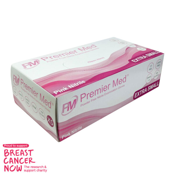 PM011 PremierMed Pink Nitrile Gloves 100pcs BCN Extra Small .3