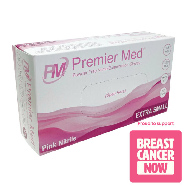 PM011 PremierMed Pink Nitrile Gloves 100pcs Extra Small .01