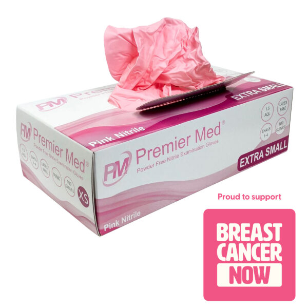 PM011 PremierMed Pink Nitrile Gloves 100pcs Extra Small TN
