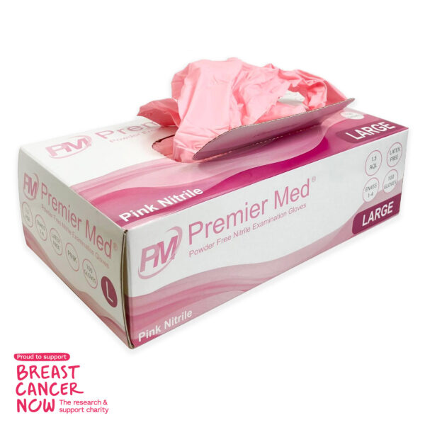 Premier Med Pink Nitrile Gloves (100pcs) - Large 3 PM014 PremierMed Pink Nitrile Gloves 100pcs BCN Large .3