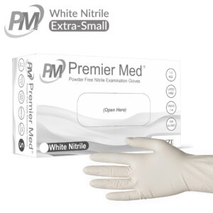 Premier Med White Nitrile Gloves (100pcs) - EXTRA SMALL