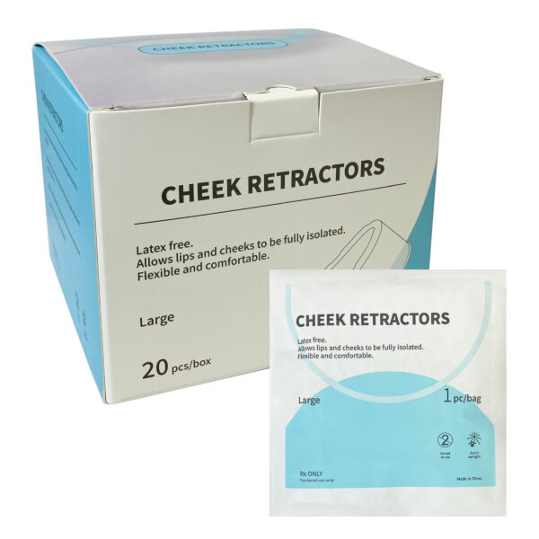 Latex-Free Lip and Cheek Retractors 20pcs - Size Large 1 F2M323B Large Lip and Cheek Retractors With Flexible Guard Box