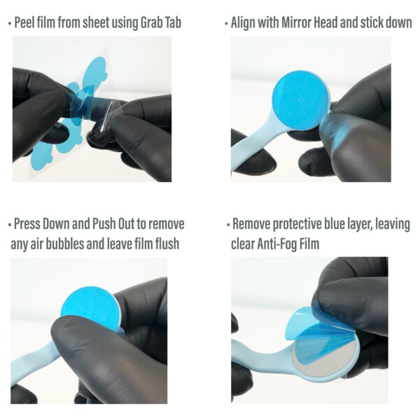 F2M338ST Mirror Head Disposable Anti Fog Shields Application