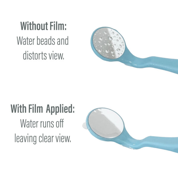 F2M338ST Mirror Head Disposable Anti Fog Shields Spray Test