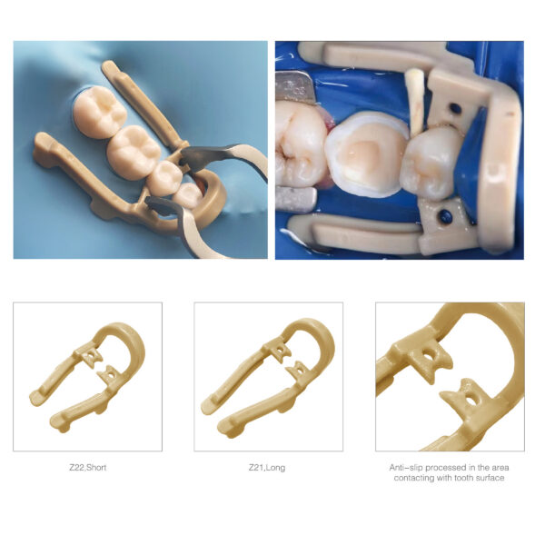 Dental Resin Dam Clamps Distal Extension 4pc Kit - Long 2 F2M345 Distal Extension Dam Clamps Long and Short