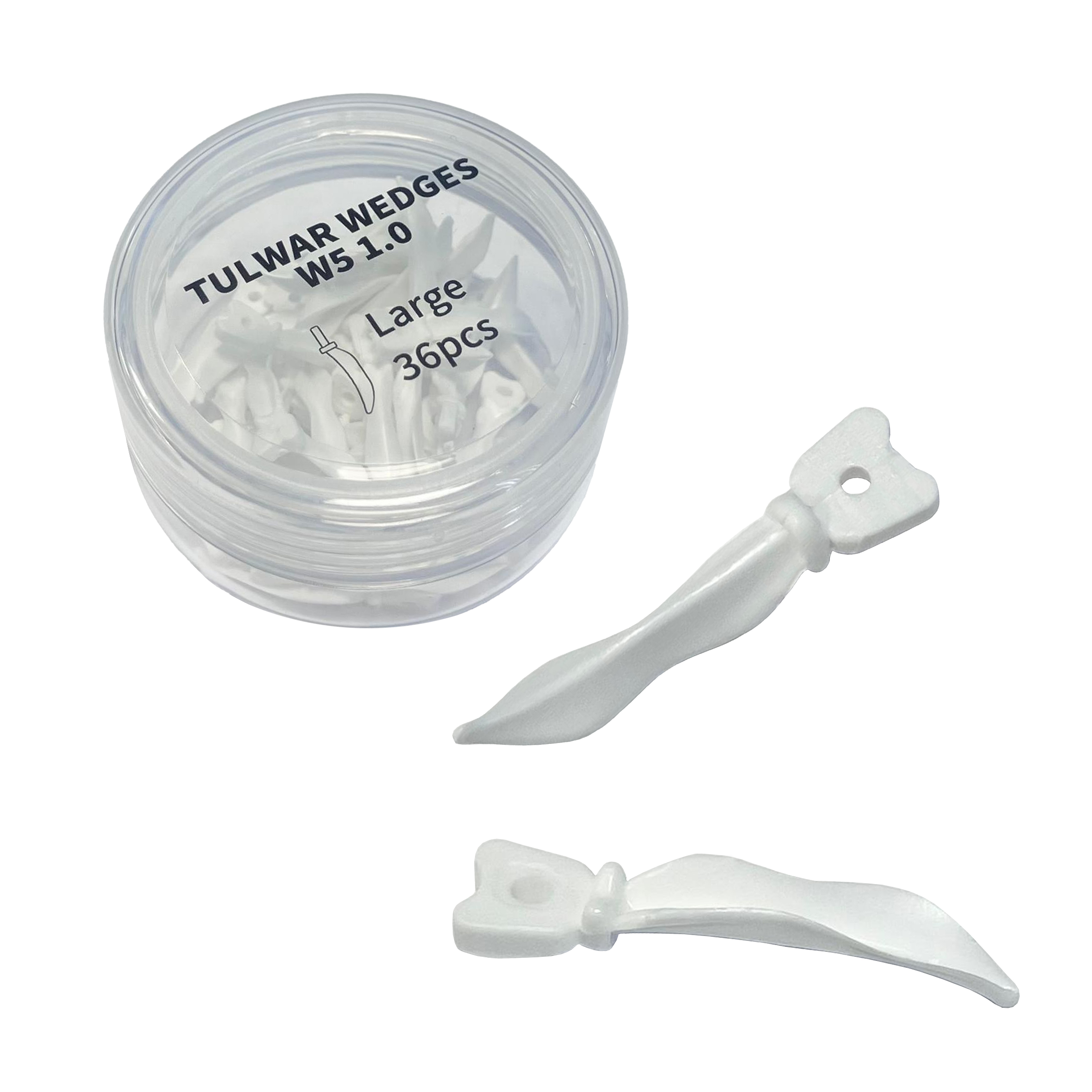 Large - Plastic Interdental Tulwar Wedges 36pcs White 1 Large - Plastic Interdental Tulwar Wedges 36pcs White