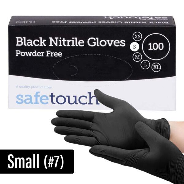 Small - Black Safetouch Nitrile Gloves (100pcs)